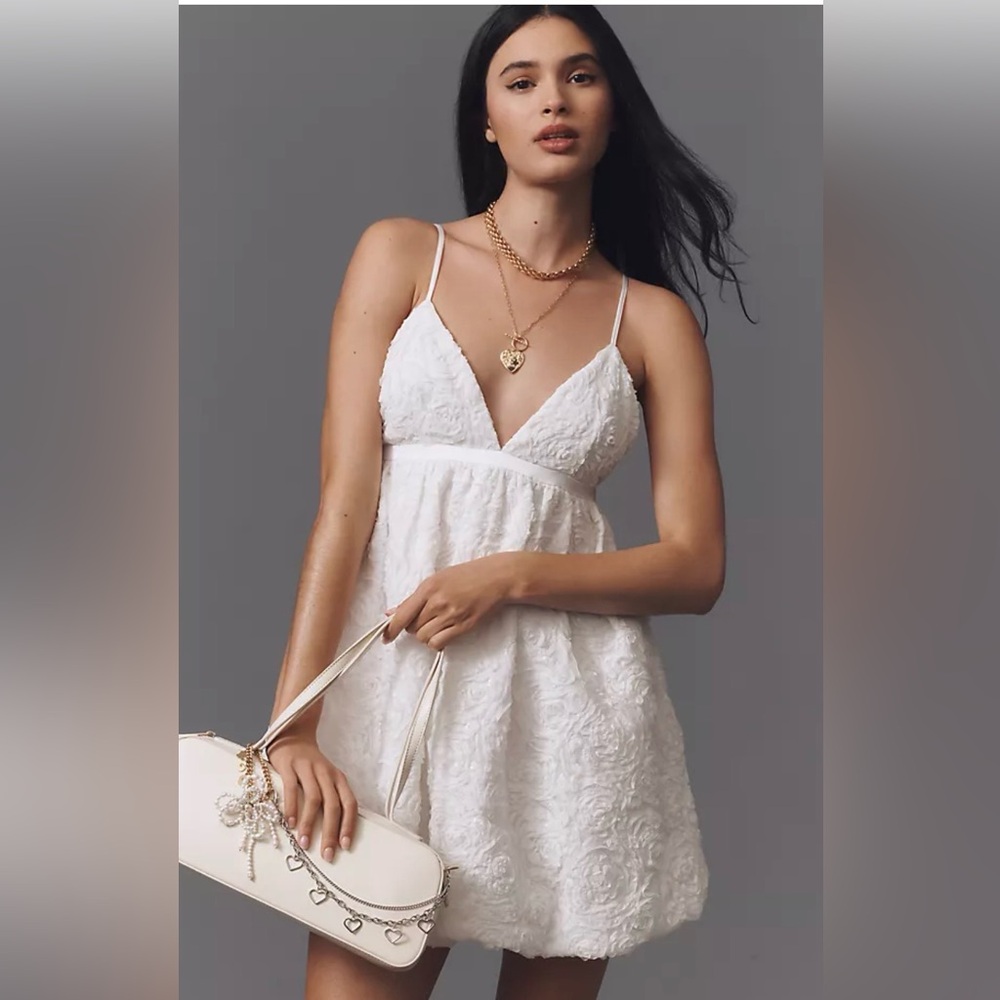 Endless Rose Sleeveless Sequin Bubble Mini Dress | White | NWT | Size XL